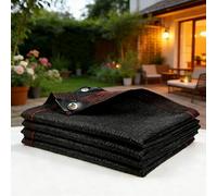 Rete Parasole con Occhielli 210 x 720 cm Rete Parasole Resistente Ai Raggi Uv, Traspirante, Antistrappo Telo Ombra Esterni per Piante Serra Fienile Canile, Nero