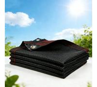 Rete Parasole con Occhielli 730 x 750 cm Traspirante 90% Protezione Solare, Protezione Uv, con Occhielli Rete di Solare per Colture Serre Esterno Giardino, Nero