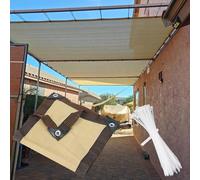 Rete parasole con occhielli, protezione dai raggi UV, 95%, per giardino, serra, pergola, beige, diverse misure (1 x 5 m, 2 x 4 x 6 m, 8 x 9 m)