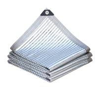 Rete parasole in alluminio 75% per giardino, colore argento, traspirante, isolamento termico per auto, patio, esterni, serra, 700 x 1000 cm, con occhielli