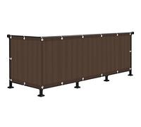 Rete parasole per balcone, 0,6 m - 1,2 m, protezione UV, recinzione da giardino in HDPE con asole in metallo, marrone, 0,7 x 6 m, per protezione dei dati e privacy