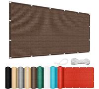 Rete parasole per esterni, 180 x 500 cm, resistente alle intemperie, in HDPE, traspirante, rettangolare, protezione solare da giardino, include corde di fissaggio, colore marrone, ideale per patio e