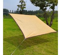 Rete parasole per giardino e balcone, rettangolare, protezione solare 80% UV, impermeabile, disponibile in 1 x 1, 2 x 2, 2 x 4, 3 x 5, 4 x 6 m, con occhielli e corde, colore: beige