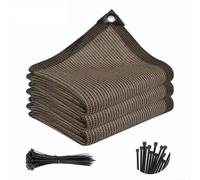 Rete parasole resistente marrone caffè con rivestimento UV per recinzione da giardino esterna con tessuto permeabile all'acqua e facile da installare, 1 x 6 m (1 x 2 m)