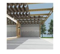 Rete parasole retrattile impermeabile a forma di U per patio, giardino, cortile, ponte, traliccio, 1,6 m x 10 m