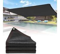 Rete parasole rettangolare nera con occhielli, 2 x 3 m, 3 x 4 m, 3 x 5 m, 4 x 6 m, 5 x 5 m, per balcone, privacy, antivento, protezione UV per spazi esterni (10 x 40 m)
