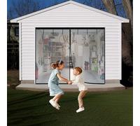 Rete paravento per porta a mani libere, per patio e garage, resistente allo strappo, per porta sul retro, facile da installare, tiene lontani gli insetti (nero, 488 x 244 cm)