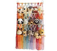 Rete per animali di peluche: organizzatore di giocattoli boemo a 3 livelli con spazio d'angolo appeso e design in rete resistente per esposizione salvaspazio | Rete organizzativa