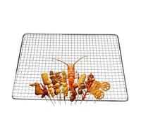 Rete per barbecue, in acciaio inox, 40 x 25 cm, rettangolare, griglia per barbecue, drenaggio 'olio, per picnic all'aperto, campeggio, barbecue a carbone