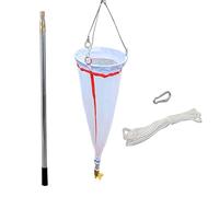 Rete per campionamento plancton per ricerca acquatica, maglia resistente con asta telescopica e corda per una raccolta efficiente in fiumi, laghi e mari