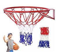 Rete per Canestro da Basket,2 pezzi Ricambio Rete da Basket,Canestro da Pallacanestro Rete Blu Rosso Bianco, per uso sostitutivo all'interno o all'esterno