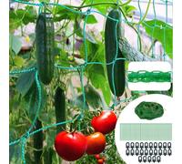 Rete Per Cetrioli 5 m x 2 m, Rete Per Pomodori, Rete Rampicante Per Piante, Per Cetrioli, Pomodori Per Piante Rampicanti,Con 25 Clip Per Serra e 50 Legamenti Per Piante.