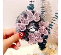 Rete per Chignon Danza Bambina con Fiori e Farfalla Set di 4 Retine Elastiche per Capelli Accessori per Ballerine Ginnastica Saggio Festa di Compleanno Retine per capelli chignon Bambina