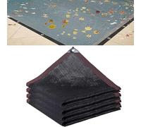 Rete per foglie da piscina, rete nera per piscine rettangolari interrate e a terra, regolabile, multiuso e riutilizzabile, a rete fine, per stagno, cattura foglie, parasole