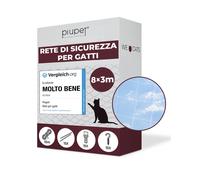 ® Rete per Gatti I Trasparente I 8x3m I in orda di Fissaggio I Rete per Gatti