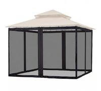 Rete per Gazebo di Ricambio, Rete per Gazebo a 4 Pannelli 10x10, Zanzariera dal Design Elastico e Pieghevole per Patio, Nera, Adatta per da 118, 1''x118, 1'', Decorazione Estiva