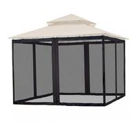 Rete per Gazebo di Ricambio, Rete per Gazebo a 4 Pannelli 10x10, Zanzariera dal Design Elastico e Pieghevole per Patio, Nera, Adatta per da 118, 1''x118, 1