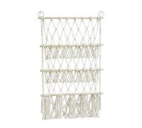 Rete per giocattoli macramè, mensola da parete a 3 ripiani, realizzata a mano, per bambole, organizer decorativo per bagno, camera da, cameretta dei bambini, decorazione per la casa