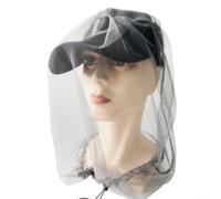 Rete per la testa in rete nera per campeggio all'aperto, protezione per il viso elastica per escursionismo, pesca, caccia, tiene lontani insetti, mosche, moscerini, si adatta alla maggior parte delle