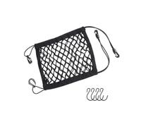 Rete per Moto 28 x 25 cm Doppio Strato con 4 Ganci - Rete da Carico per Casco e Bagagli - Nero