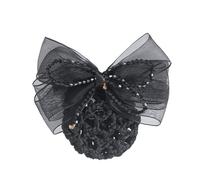 Rete Per Panini Da Donna Fiocco Carriera Testa Fiore Banca Assistente di Volo Infermiera Piastra Retina for Capelli(Black)