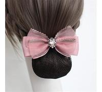 Rete Per Panini Da Donna Fiocco Carriera Testa Fiore Banca Assistente Di Volo Infermiera Piastra Retina For Capelli(Pink)