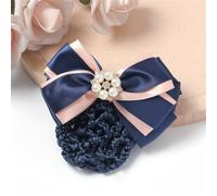 Rete Per Panini Da Donna Retina for capelli da assistente di volo, retina for capelli da lavoro, copricapo con fiocco da carriera(Colour 3)