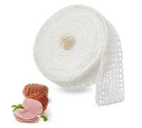 Rete per prosciutto, 10 m, colore bianco, resistente alle alte temperature, filo di cotone, 16 reti elastiche per affumicare, conservare e cuocere la carne