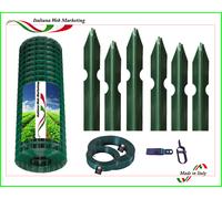 RETE PER RECINZIONE METALLICA PLASTIFICATA + KIT PALETTI , TENDITORI , CM...
