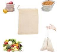Rete per riporre verdure, legumi e frutta - Borsa in tessuto di sacco 20 x 25 cm - riutilizzabile, traspirante, rete da cucina per conservare e organizzare alimenti