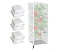 Rete per uccelli da giardino, set da 3 pezzi, con cerniera e coulisse, rete leggera in PE progettata per coprire gabbie per pomodori e proteggere piante da uccelli e piccoli animali (60 x 60 x 150 cm)