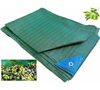 RETE PESANTE PER RACCOLTA OLIVE 90 GR/MQ MIS. 4X8 MT - Telo Telone Antispina per olive, frutta secca, mandorle e noci - Resistente con angoli rinforzati e occhielli più OMAGGIO 2 rastrellini.