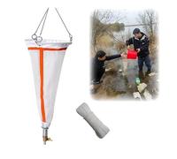 Rete plancton 125/200 per organismi acquatici, con corda in cotone da 5 m, per studi d'acqua dolce e marina
