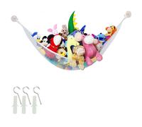 Rete portagiochi sospesa con luci LED, rete portagiochi extra large per la stanza dei giochi, perfetta amaca per peluche di grandi dimension
