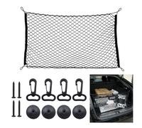 Rete Portaoggetti Auto 110×60 cm Estendibile Fino a 220×120 cm - Rete Bagagliaio Con 4 Ganci Elastica (Strato Singolo) per SUV e Camion
