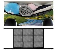 Rete Portaoggetti Auto, Bagagli Net Bagagli Net Tetto Auto, Organizer Auto, Deposito Bagagli Soffitto, Accessori Campeggio per Quattro Bracci Tetto, Van, SUV, Jeep,90 * 65cm
