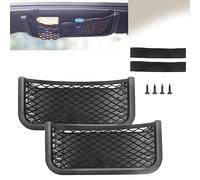 Rete Portaoggetti Auto Reti Bagagliaio - 2 Pezzi Borsa a Maglie Universale Autoadesiva per Auto, Tasca a Rete Multifunzionale adatto per Camper, SUV, Barca e Casa (20 x 14 cm, Nero)