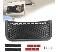 Rete Portaoggetti Auto Reti Bagagliaio - Autoadesiva Borsa a Maglie per Auto con Elastico e Vite, Multifunzionale Tasca a Rete per Camper, SUV, Barca e Casa (26 x 12 cm, Nero)