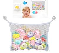 Rete portaoggetti per giocattoli da bagno, 1 rete pieghevole per giocattoli da bagno con 2 ganci a ventosa, rete per giocattoli da bagno per bambini, ad asciugatura rapida, per mantenere l'acqua della