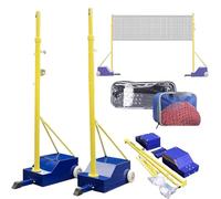 Rete portatile con pali in acciaio regolabili, ruote e base stabile per attività sportive indoor outdoor