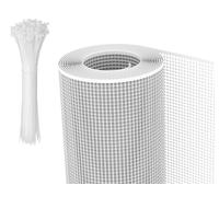 Rete protettiva in plastica 10 x 10 altezza Mt 1 x lunghezza Mt 5 con 100 FASCETTE INCLUSE NEL PREZZO! Adatta a balconi, cancelli, recinzioni, giardino. (COLORE BIANCO)