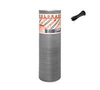 Rete quadra Silver Argento Grigio in plastica pvc esterno balconi ringhiere recinzioni frangivista frangisole protezione sicurezza H 1 MT maglia 10x10, Omaggio 100 fascette VENDITA AL METRO (10)