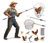 Rete raccogli pollo 3 in 1 kit con 2 reti pieghevoli e gancio per gambe sostituibile