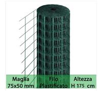 RETE RECINZIONI METALLICA PLASTIFICATA ELETTROSALDATA 75x50 h175cm ROTOLO 25mt