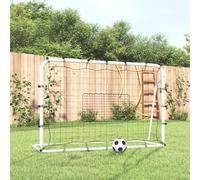 Rete Rimbalzante Calcio Bianca e Nera 184x61x123cm Acciaio e PE