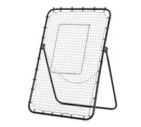 Rete Rimbalzo da Calcio 123x73x178,5 cm con Bersaglio in Metallo Nero