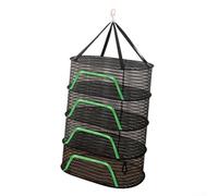 Rete scolapiatti pieghevole per verdure, pesce e alimenti disidratati, 60 x 10 cm, rete in poliestere con gancio antivento e chiusura a cerniera, design salvaspazio a più livelli per uso in cucina (C)