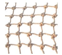 Rete sicura per arrampicata all'aperto per bambini, in iuta e canapa, per balconi, scale e recinzioni, spessore 6 mm, scala a C da 1 x 1 m, per giocare e proteggere in modo sicuro