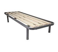 Rete Singola a doghe Verticali ortopedica 90 x 190 cm, Dotata di Tavole in Legno massello da 9cm, con telaio in metallo e triplo supporto anche per pesi importanti