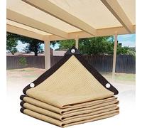 Rete Telo Ombra con Occhielli, 2mx3m Telo Ombreggiante, Rete Ombreggiante con Occhielli, Tessuto Ombra per Balcone Terrazzo Recinzione Giardino Fence Kennel Camping Beige